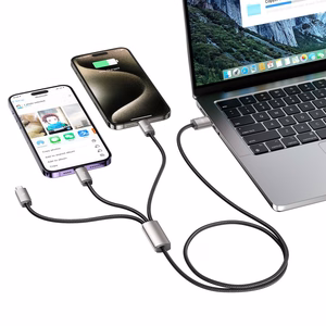 "Tech-Protect UltraBoost 3in1" USB-A - "Lightning" / USB-C / "micro USB 3,5A" laidas 1 m - pilkos spalvos