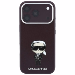 KARL LAGERFELD dėklas, skirtas IPHONE 18 Pro Max/ 17 Pro Max suderinamas su „MagSafe“ (Smooth Ikonik Sketch) (spalva: bordo)