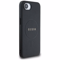Guess PU Grained Classic Logo dėklas telefonui iPhone 16e su MagSafe - juodas