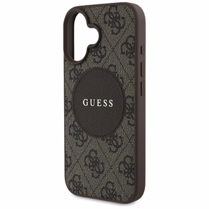 Guess 4G Circle Classic Logo Magnetinis dėklas telefonui iPhone 16 - rudas