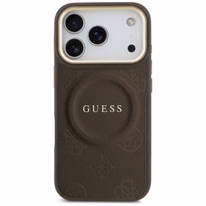 Guess Peony Hot Stamp MagSafe dėklas telefonui iPhone 17 Pro - rudas