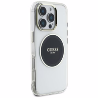Guess IML Metal Colored Circle Classic Logo Magnetinis dėklas telefonui iPhone 16 Pro Max - juodas