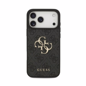 Dėklas Guess PU 4G Metal Logo Apple iPhone 18 Pro pilkas