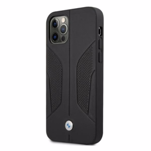 BMW Odinis perforuotais šonais dėklas iPhone 12 / iPhone 12 Pro - juodas