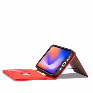 Magnetinis dėklas kortelėms iPhone 12 Pro Max dėklas kortelių piniginė kortelių laikiklis raudonas