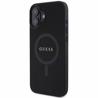 Dėklas telefonui Guess Saffiano Klasikinis Logotipas MagSafe iPhone 16 Plus - juodas