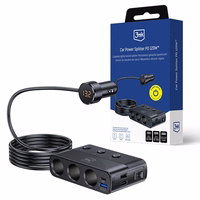 Automobilinis įkroviklis 3mk Car Power Splitter 120W 3xUSB-A/USB-C/3xDC