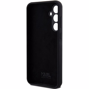 Karl Lagerfeld silikoninis Ikonik Metal Pin dėklas telefonui Samsung Galaxy S23 FE - juodas