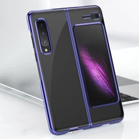 Plating dėklas kietas dėklas su elektroplokštės rėmeliu Samsung Galaxy Fold mėlynas