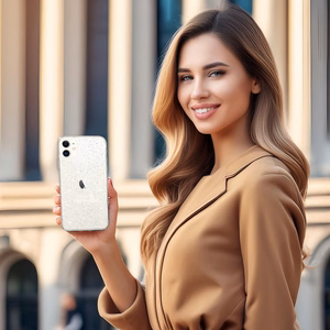 Crystal Glitter dėklas Iphone 11 sidabrinis