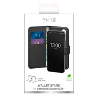 Puro Eco-Leather Dėklas for Samsung Galaxy S26 Plus with Piniginė - juodas