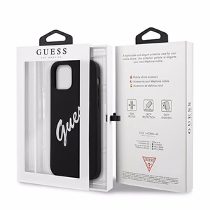 Guess GUHCP12SLSVSBW iPhone 12 mini 5.4" juodas ir baltas kietas dėklas Silikoninis Vintage