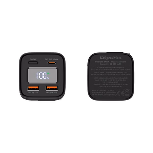 Kruger&Matz ličio jonų išorinė baterija su QC ir PD, 20000 mAh, 100 W