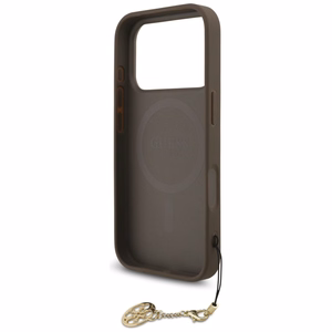 Guess 4G Charms Collection Magnetinis dėklas telefonui iPhone 17 Pro - rudas