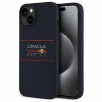 RED BULL dėklas telefonui IPHONE 15 suderinamas su MagSafe RBHMP15S24SIHSRV (Silikoninis horizontalus centrinis logotipas) tamsiai mėlyna