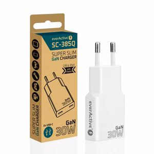 Įkroviklis 2 x USB-C Quick Charge 4+ 30W Super Slim baltas