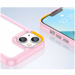Outer Space dėklas iPhone 14 Plus kietas dangtelis su geliniu rėmeliu rožinė
