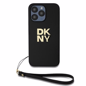 DKNY Dėklas telefonui su dirželiu ir logotipu iPhone 14 Pro - juodas