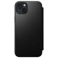 Nomad modernus odinis folio dėklas telefonui iPhone 15 Plus 6,7" juodas