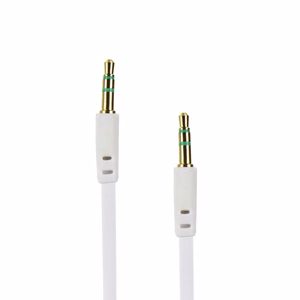 Kabelis AUX Jack 3,5 mm (vyriškas) į Jack 3,5 mm (vyriškas) dėžutėje 1 m baltas