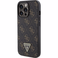 Guess 4G Triangle Metal Logo dėklas iPhone 14 Pro - juodas