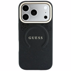 Dėklas, skirtas IPHONE 18 Pro/17 Pro suderinamas su „MagSafe“ (Saffiano Peony Ring) (spalva: juoda)