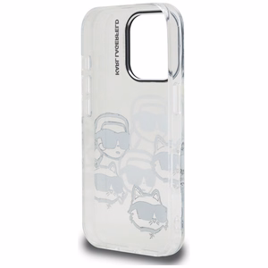 Karl Lagerfeld IML daugiaspalvis K&C galvos raštas dėklas iPhone 16 Pro Max - permatomas