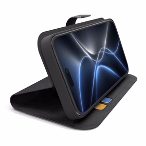 SBS Wallet Smart dėklas, skirtas iPhone 18 Pro, su pinigine ir stovu – juodas