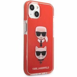 Karl Lagerfeld Karl&Choupette Head dėklas iPhone 13 / 14 / 15, raudonas