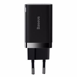 Įkroviklis Baseus (CCSUPP-E01) (1xUSB-C;1xUSB 3A 30W) juodas