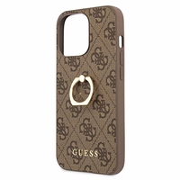 Guess GUHCP13L4GMRBR iPhone 13 Pro / 13 6.1" rudas/rudas kietas dėklas 4G su žiedo stovu