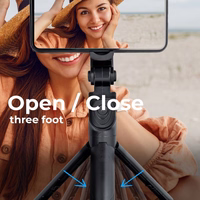 Selfie lazda (f) su belaidžiu nuotolinio valdymu tripodu ir veidrodis SSTR-11 - juoda