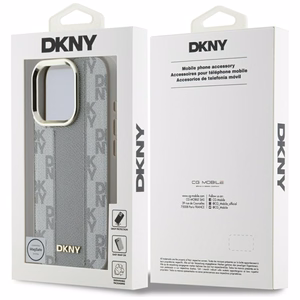 DKNY languotas raštas Magnetinis iPhone 16 Pro dėklas - smėlio spalvos