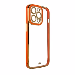 Fashion Case для iPhone 12 Pro Max гелевая крышка с золотой рамкой красный