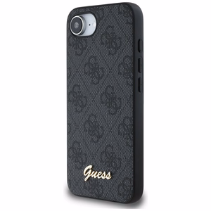 Guess 4G Script Logo MagSafe dėklas telefonui iPhone 16e - juodas