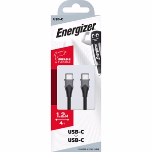 Energizer Classic C611CGBK USB-C–USB-C įkrovimo ir duomenų laidas, 1,2 m, juodas