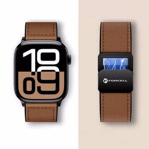 FORCELL F-DESIGN FA21 ekologiškos odos dirželis APPLE laikrodžiui 38 / 40 / 41 mm juodas
