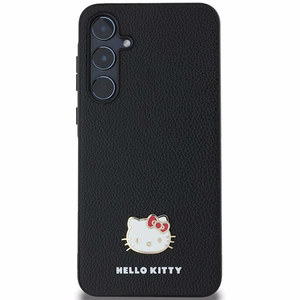 Hello Kitty Metal Logo Kitty Head dėklas telefonui skirtas Samsung Galaxy A55 - juodas