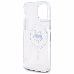 Karl Lagerfeld IML Metalinė Choupette galva MagSafe dėklas iPhone 12 - baltas