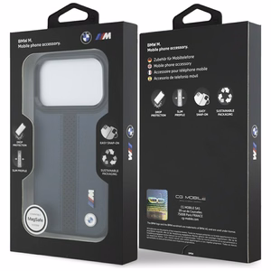 "BMW M" perforuotas dėklas su "MagSafe" logotipu "iPhone 17 Pro" - tamsiai mėlynas