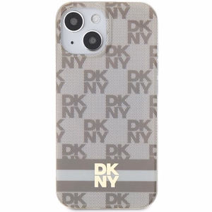 DKNY IML languotas mono raštas ir spausdintos juostelės Magnetinis dėklas iPhone 15 / 14 / 13 - smėlinė