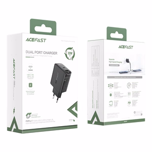 Acefast sieninis įkroviklis USB Type C / USB 32W, PPS, PD, QC 3.0, AFC, FCP juodas (A5 juodas)
