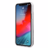 Guess GUHCP12LLG4GSI iPhone 12 Pro Max 6.7" sidabrinis/sidabrinis kietas dėklas 4G Didelis Skystas Blizgesys