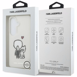 Karl Lagerfeld dėklas IML Karl ir Choupette MagSafe skirtas Samsung Galaxy S26 skaidrus