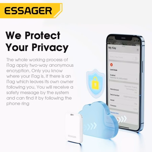 Essager Tag baltas išmanusis Bluetooth ieškiklis / sekiklis pakabukas