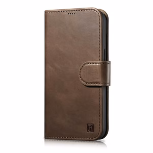Чехол iCarer Oil Wax Wallet 2in1 для iPhone 14 Plus Anti-RFID кожаный с откидной крышкой коричневый