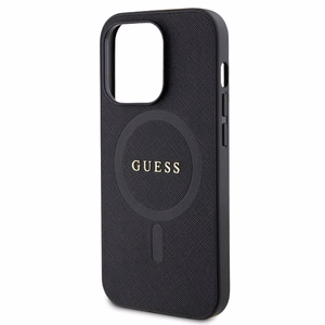 Guess GUHMP14LPSAHMCK dėklas iPhone 14 Pro - juodas Saffiano MagSafe