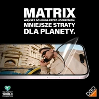 PanzerGlass Matrix Ultra-Wide-Fit hibridinis stiklas iPhone 15 su pozicionieriumi