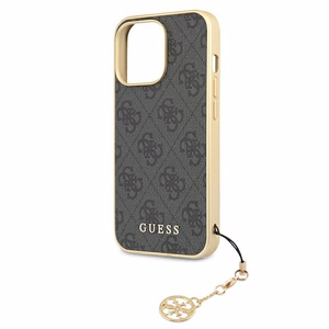 Guess GUHCP13XGF4GGR iPhone 13 Pro Max 6.7" pilkas kietas dėklas 4G Žavesių Kolekcija