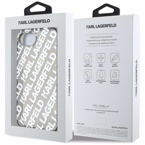 Karl Lagerfeld IML pasikartojančio logotipo dėklas telefonui iPhone 16e - sidabrinis
